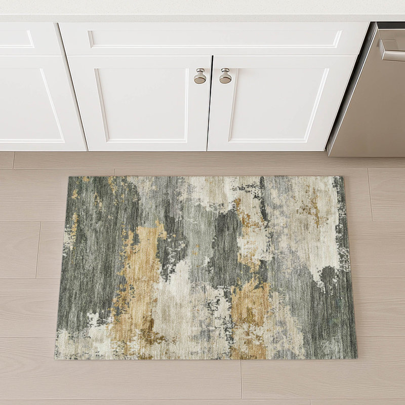 Machine Washable Indoor/Outdoor Kesler ACN2372 Abstract Rug, Rectangle 1'8" x 2'6"