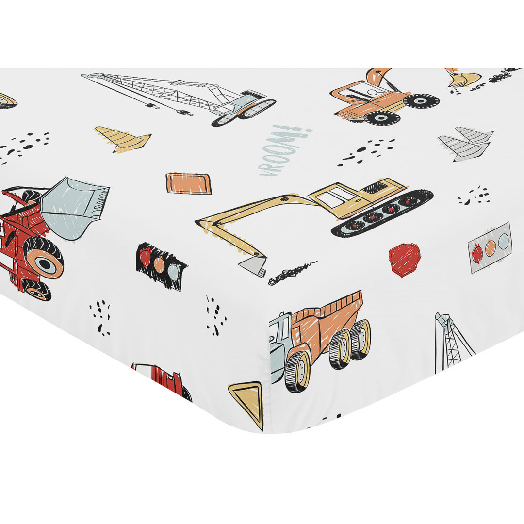 Construction Truck Fitted Crib Sheet Sweet Jojo Designs