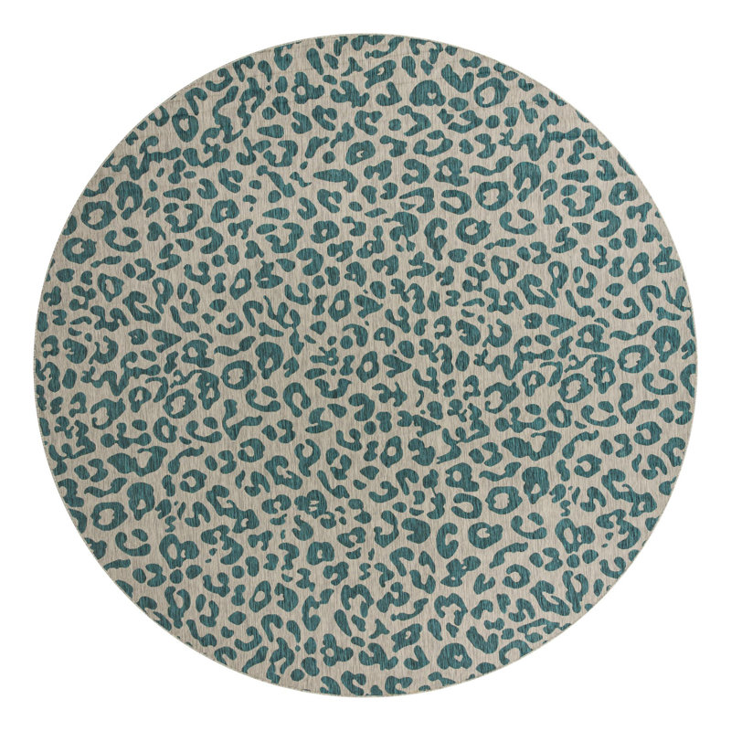 Murph Animal Print Indoor / Outdoor Rug, Round 13'