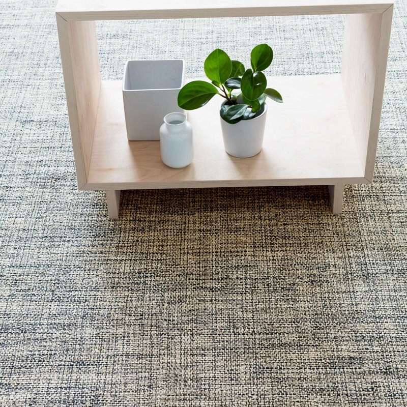 Marled Indigo Handwoven Cotton Rug, Rectangle 2' x 3'