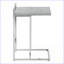 Table basse moderne en forme de C, peu encombrante, en stratifié gris et amp; Métal chromé pour le salon / la chambre à coucher-481142576