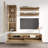 Laryssa 63" Modern Floating Wall Mounted Entertainment Center with 16-Color LED Lighting, High Gloss Finish-1673387166