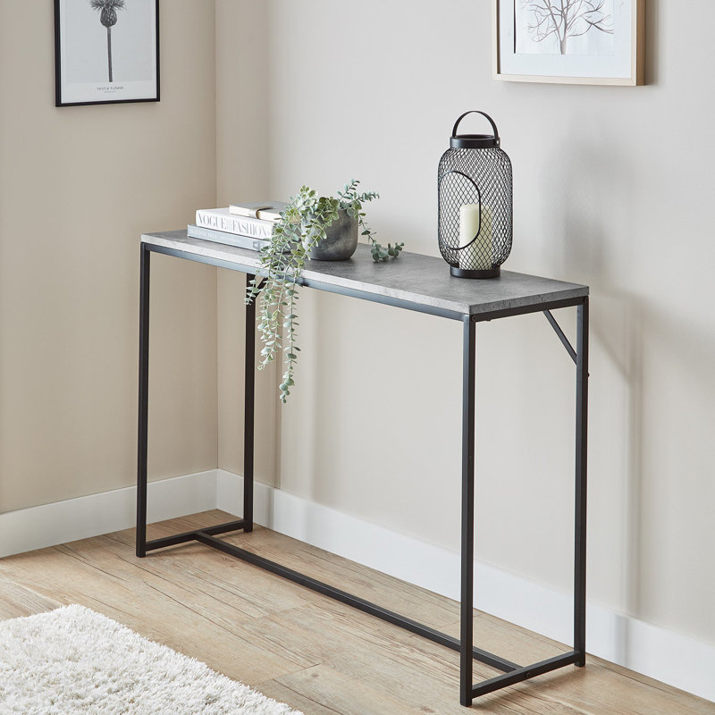 Kalyssa 80cm Console Table, Black, Grey
