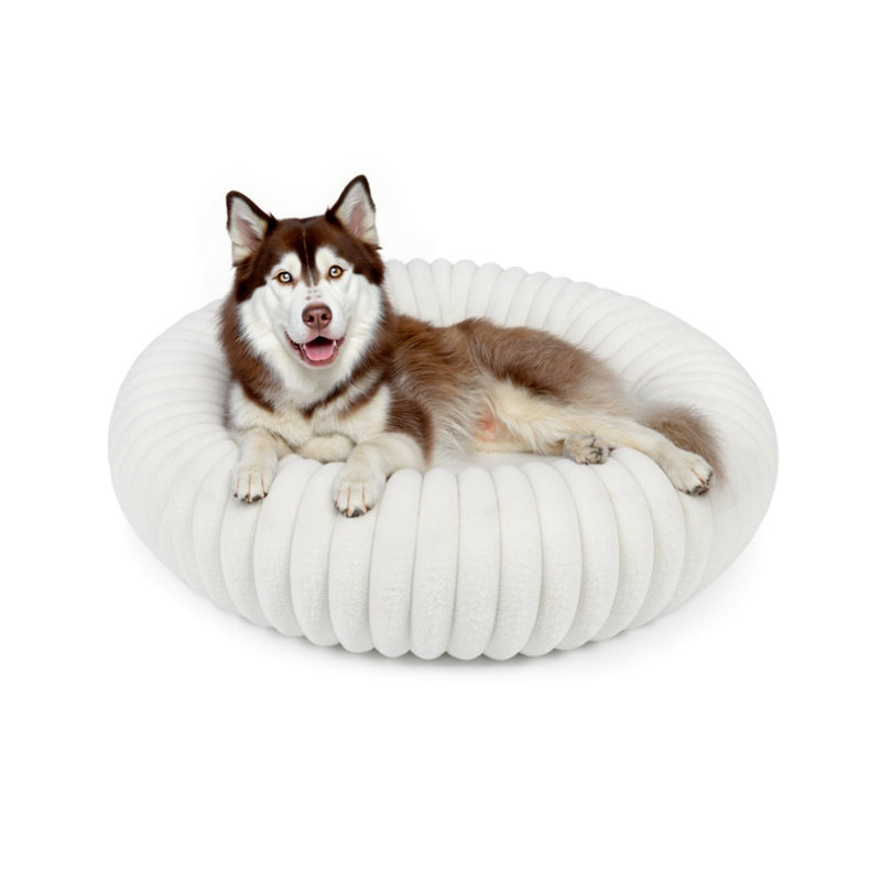 Lit pour chien Calming Donut, Grand (H 8 po x l 36 po x P 36 po), Blanc