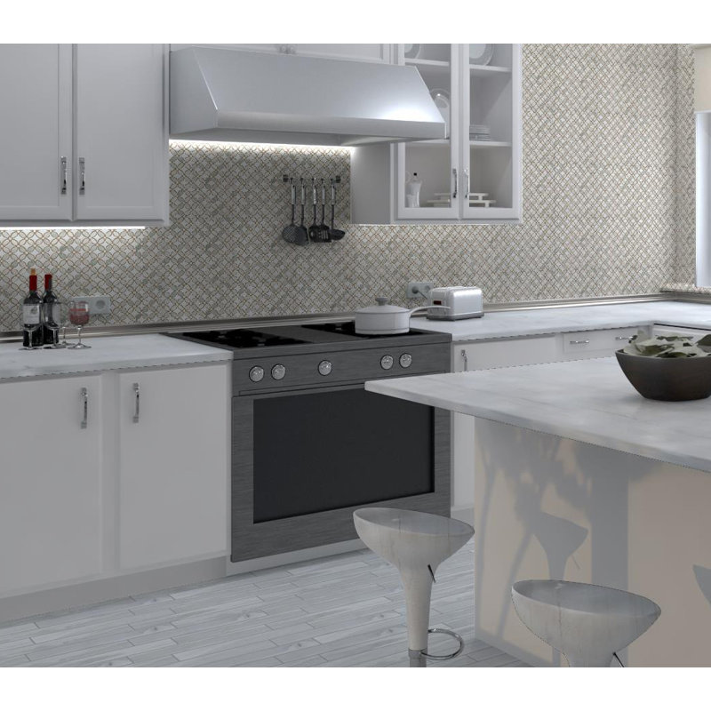 Martha Natural Stone Marble Look Mosaic Wall & Floor Tile, Zummer