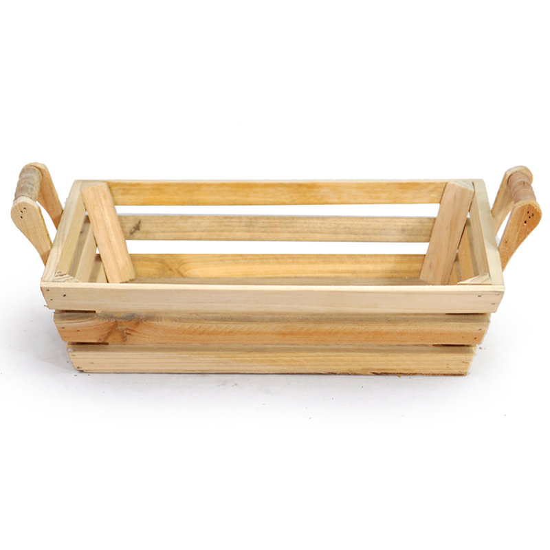 Panier en bois massif, Brun