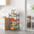 Fruit Basket Kitchen Food Organizer and Rack, Stackable Storage Cart with Desktop, Pull-Out Hollow Metal Basket, Sliding Out Storage-112301184
