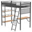 Lit mezzanine à 3 tablettes avec bureau intégré William Matte, parfait pour les chambres d'enfant de style industriel et moderne