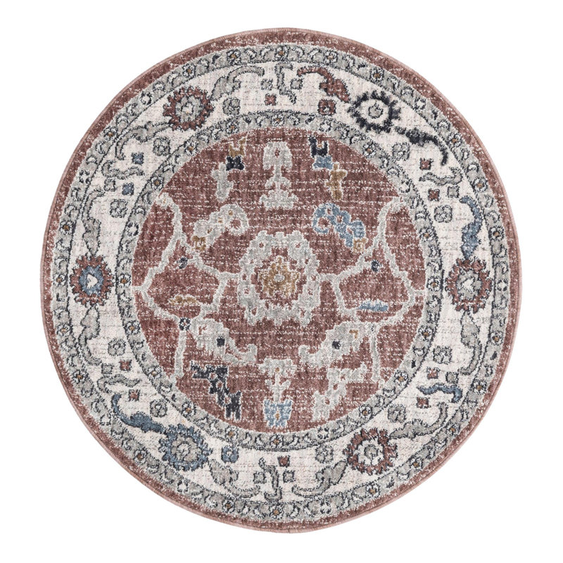 Erica Floral Indoor Rug, Round 3'3"