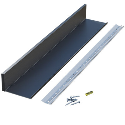Tablette mince en aluminium l 6 po x L 36 po - noir mat