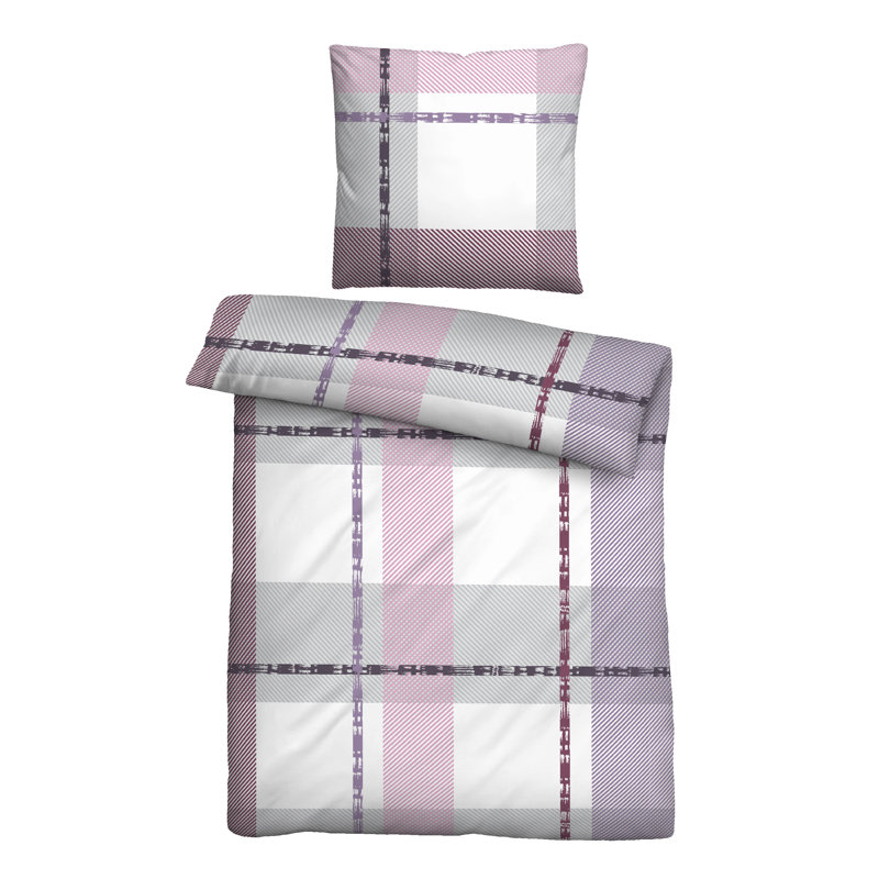 Cotton Plaid Duvet Cover Set with Pillow Shams Included
