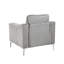 Chaise longue en velours côtelé gris, convertible et modulaire, siège unique, pieds en acier, coussinée-6096801