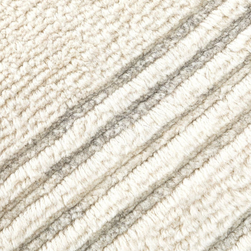 Symmetria Rug: Naturalist Hand Tufted Rug in Ivory/Light Gray, Rectange 5' x 8'