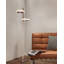 Brown And Gold Cylinder Ring 2 Lights Led Floor Lamp