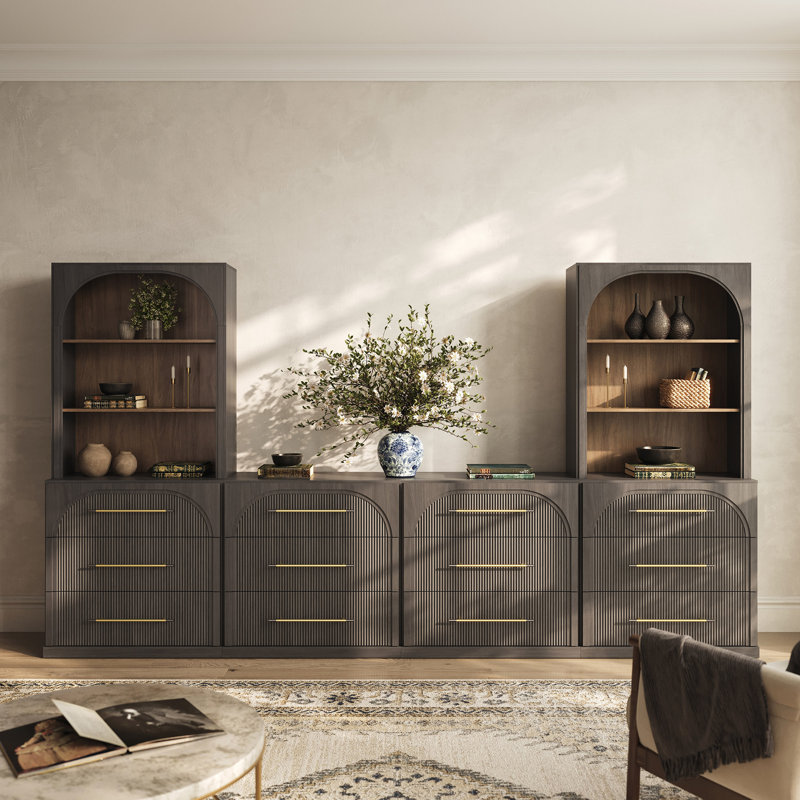 Ensemble de meuble télé 6 pièces Jagger Series 1C2H, ébène, Ébène
