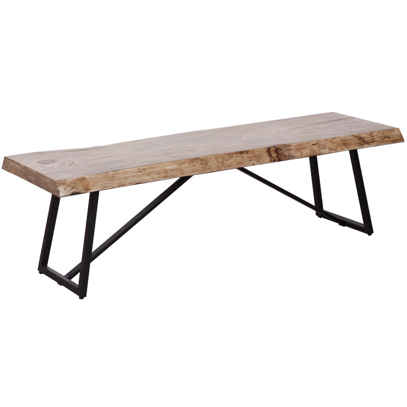  Live Edge Oak Style Bench 