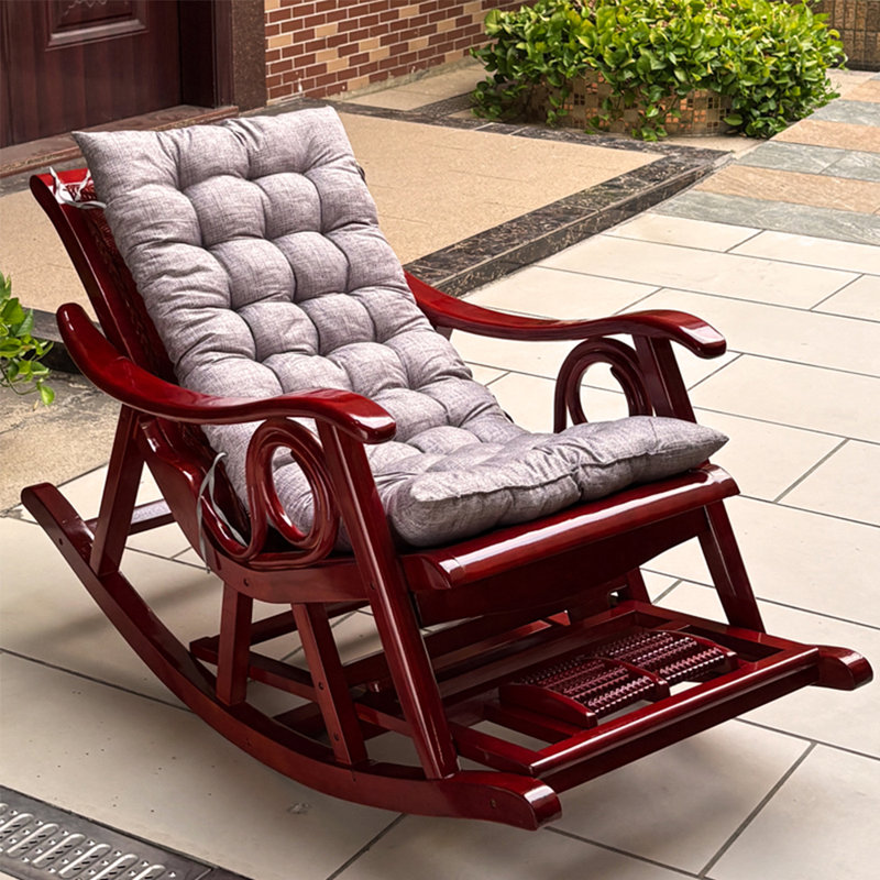 Chaise berçante en rotin naturel, Gris / brun rougeâtre