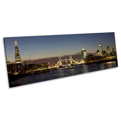 City Of London Tower Bridge Skyline - Wrapped Canvas Panoramic Print
