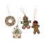 Gingerbread Beaded Ornaments, Set of 4