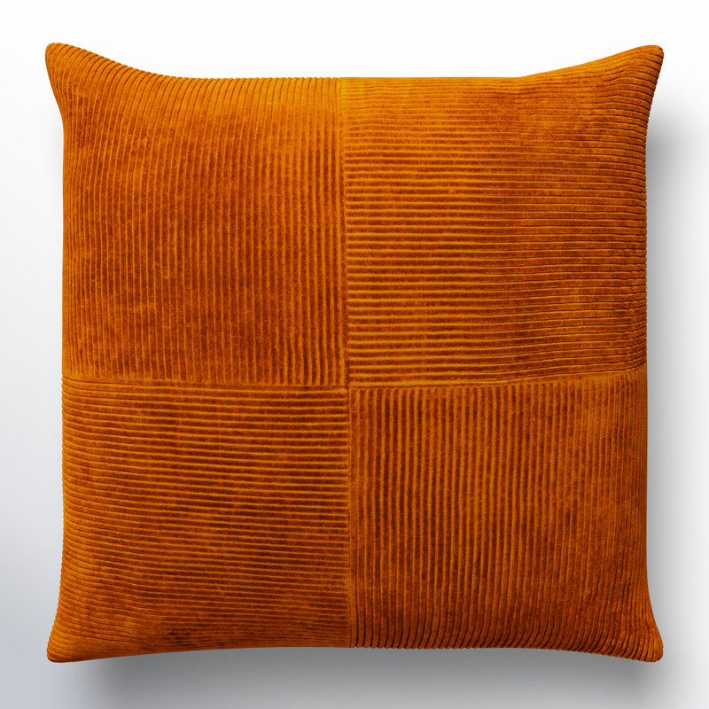 Selma Cotton Reversible Pillow Cover, Brick Red, 20" x 20"