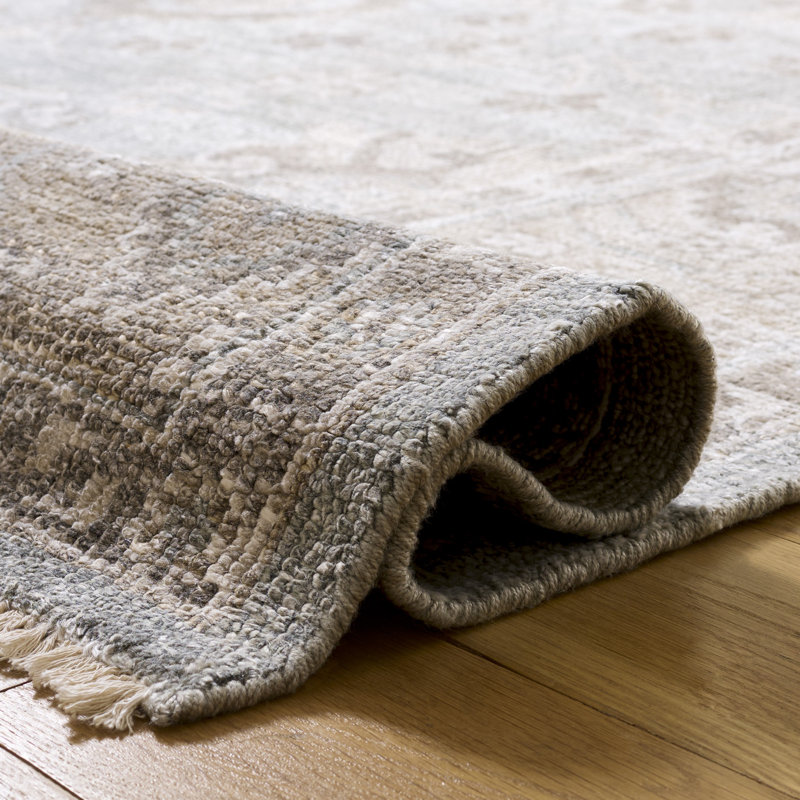 Oushak Hand Knotted Viscose Rug, Rectangle 6' x 9'