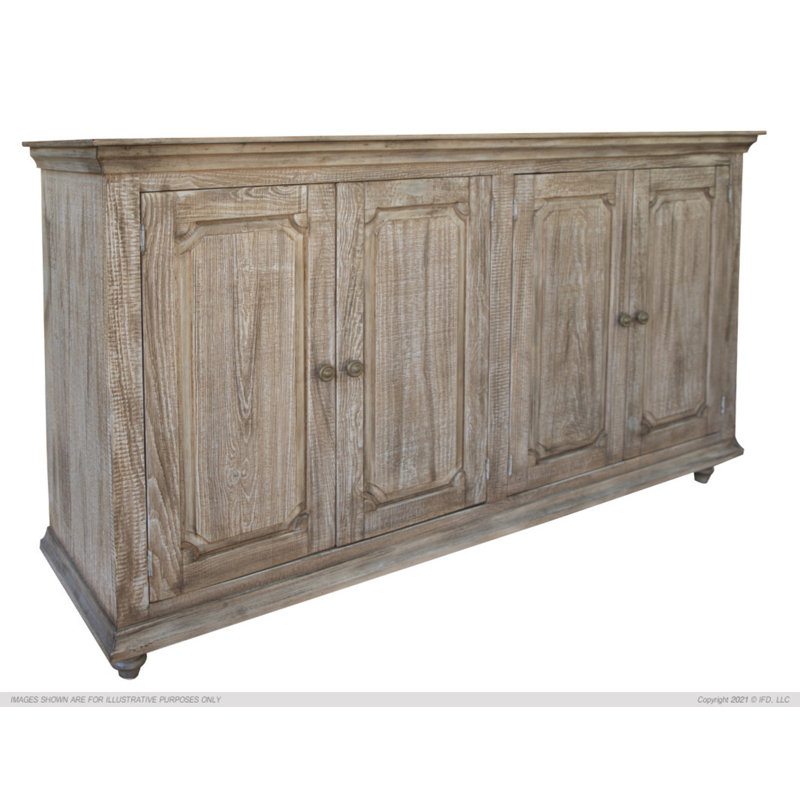Console en bois massif 71 po Oona, Sable flottant, Sable flottant