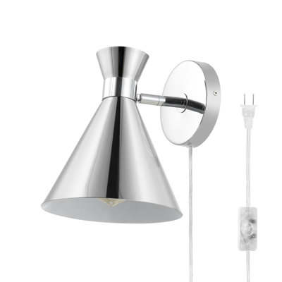 Puliafico Single Light Dimmable Plug-in Armed Sconce