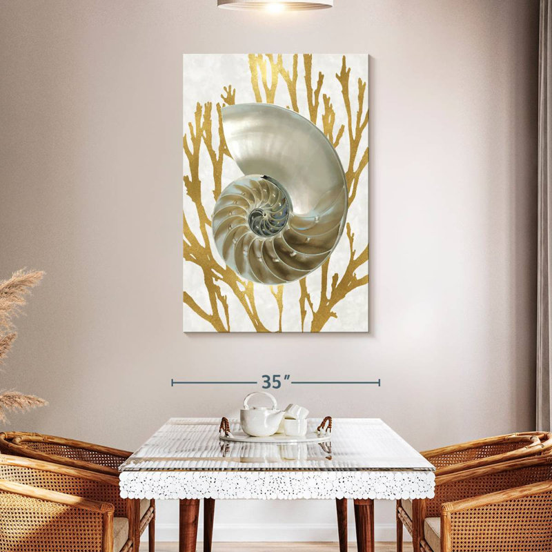 Shell coral gold ii Aletra, H 48 po x l 32 po