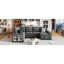 Canapé modulaire 109 po en U avec lit escamotable, méridienne de rangement, 2 ports, large, gris-121077465