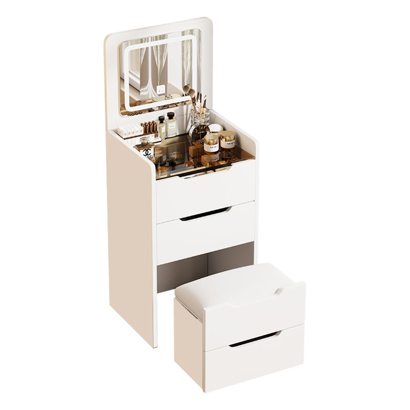 (48Cm) 3 In 1 Vanity Desk With Plip Top Mirror,Small Make Up Vanity Set With Visible Glass Desktop, Compact Makeup Vanity With 3 Drawers, Dressing Table, Prime Day, Deals For You Days
