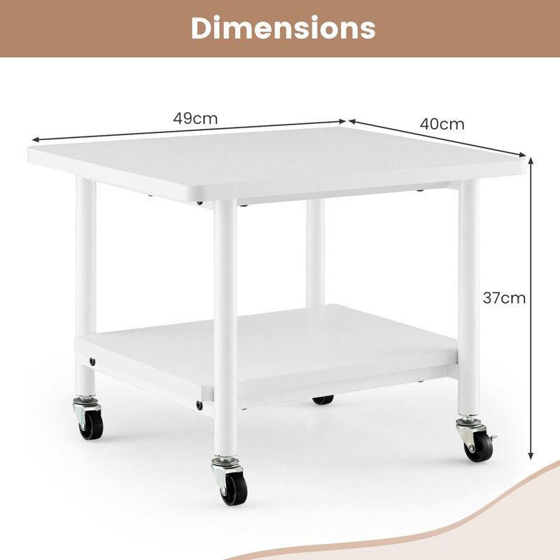 38cm H x 49cm W Printer Stand, White