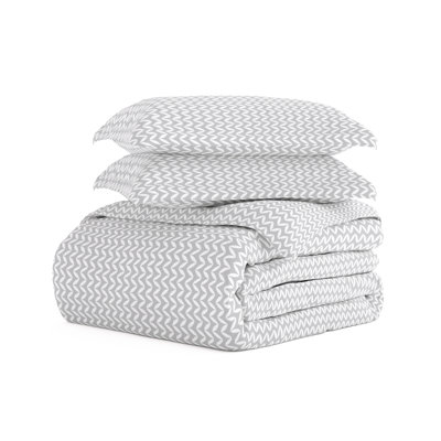 Simply Soft™ Puffed Chevron Pattern Duvet Cover Set