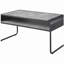 Table basse à structure en métal avec tablette ouverte, gris béton et noir