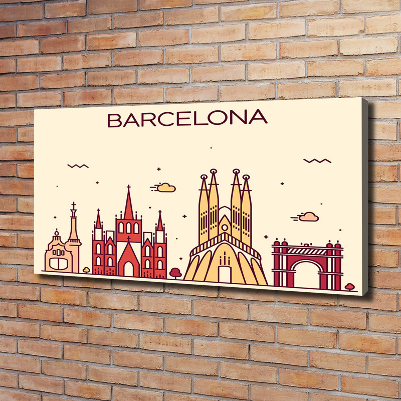 Inscription Barcelona - Wrapped Canvas Print