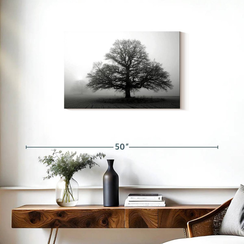 Arbre Harnek dans la brume, H 20 po x l 30 po