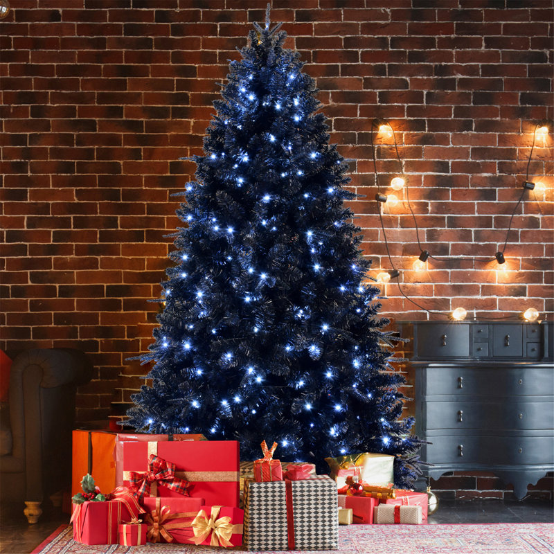 Arbre de Noël avec 600 lumières DEL blanches et 2486 pointes, H 8 pi