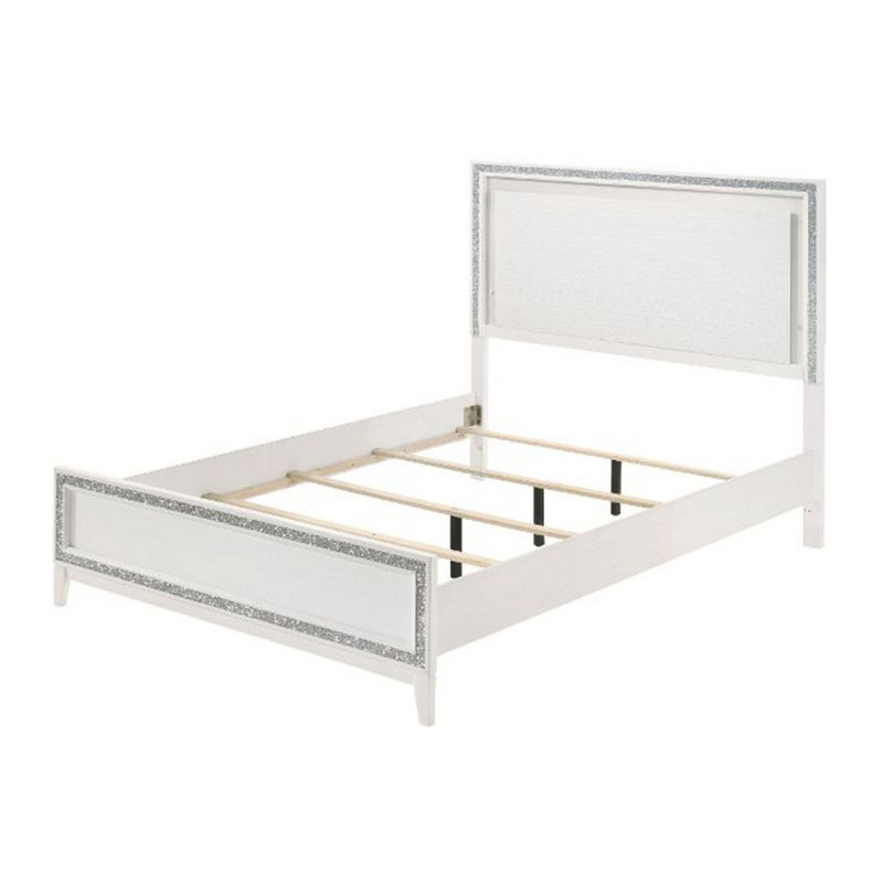 Festus Bed, Platform Bed, Bed Frame, King, White
