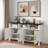 Modern 4-door Sideboard Buffet With Power Outlets, Usb Ports, Adjustable Shelves, Open Storage Cabinet And Aluminum Handles-279703128
