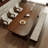 Nut-brown Rectangular Solid Wood Dining Table-107803212