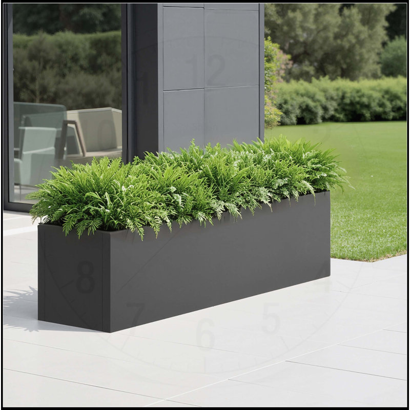 36*10*10 inch Large Metal Rectangular Planter, Black