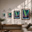 Aurora Over Silent Forest Scandinavian - Framed Print-1474638186-1474638196