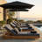 DaPrato Modern Coastal Acacia Wood Adjustable Chaise Lounge With Cushions-123063523
