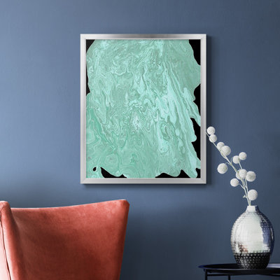 Teal Cascade II Premium Framed Canvas - Ready to Hang