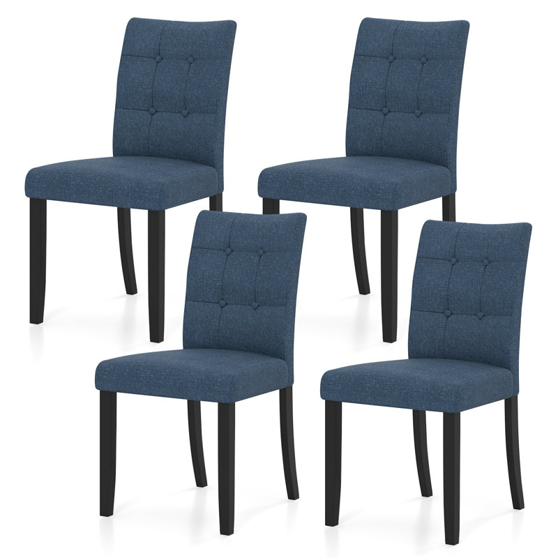 Chaises de salle à manger capitonnées Gymax avec siège rembourré et sans accoudoirs, 4