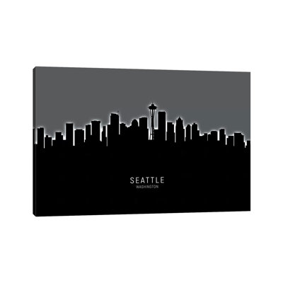 Seattle Washington Skyline by Michael Tompsett - Wrapped Canvas Print