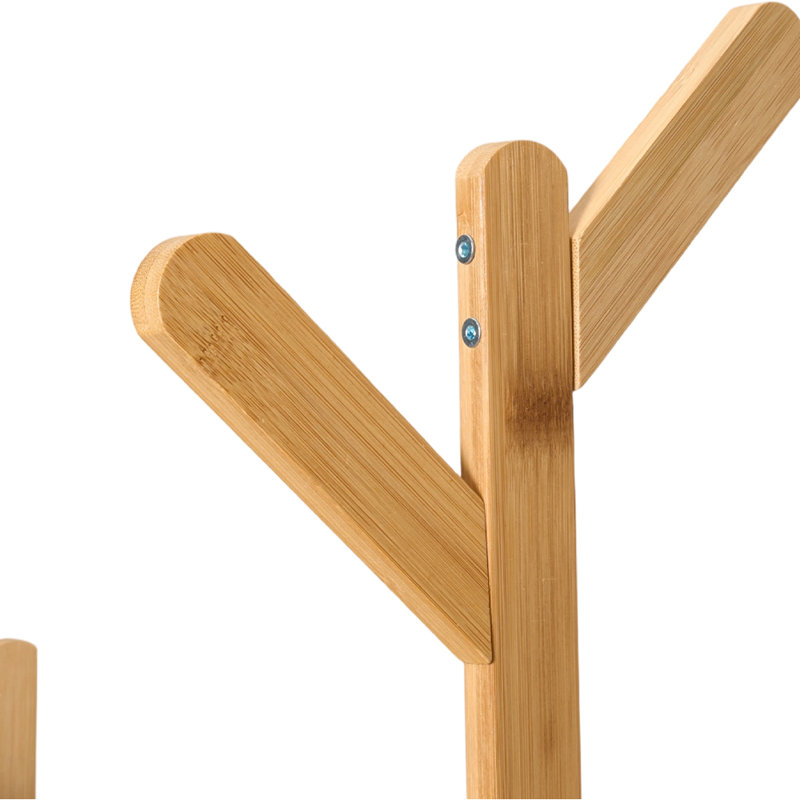 Solid Wood Freestanding 1 - Hook Clothing Rack, Natural Wood