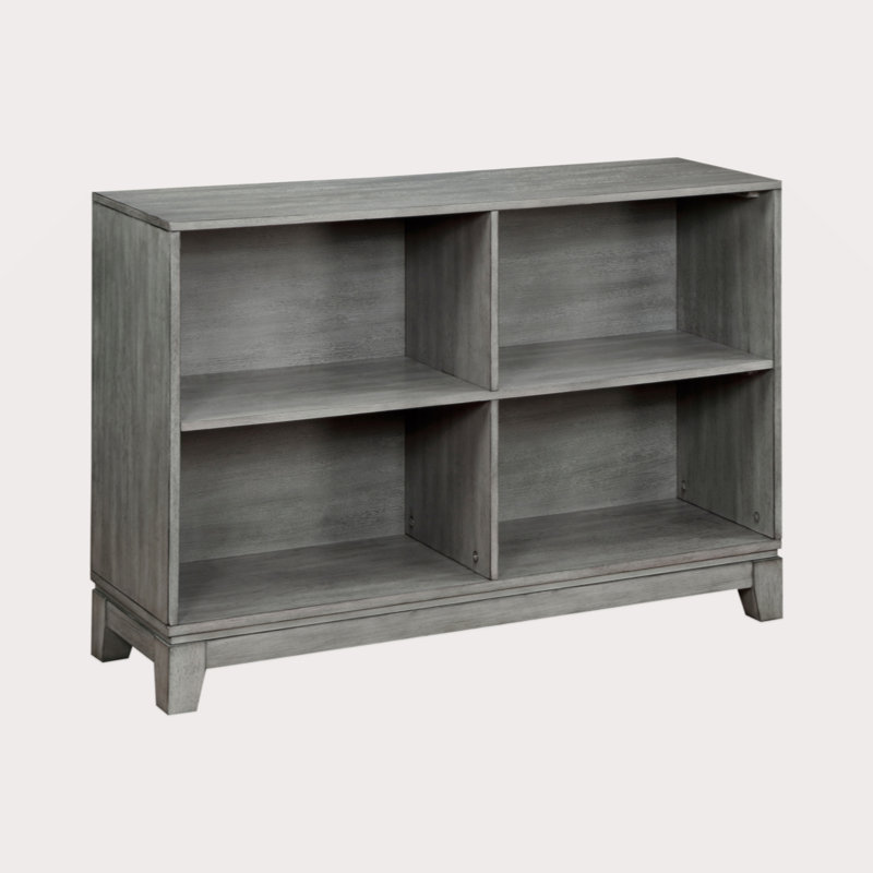 Bibliothèque grise à 4 tablettes et meubles en bois