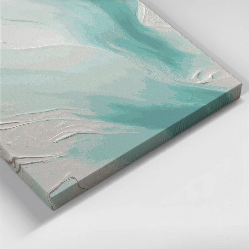 Art abstrait sur toile vert, H 10 po x l 8 po