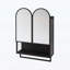 Armoire à miroir moderne à double arche avec tablettes réglables-1316799570
