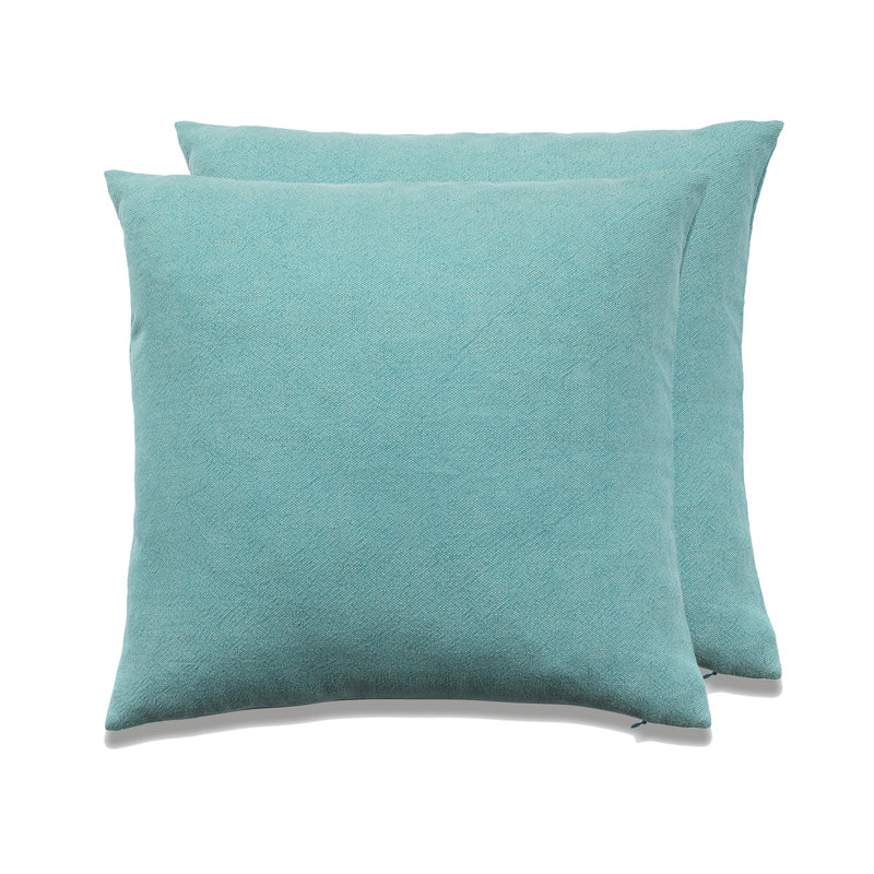 SEATTLE SOLID Linen Throw Pillow, Down Blend, Sea Blue